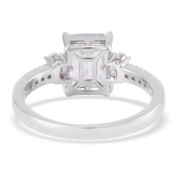 Lustro Stella Finest CZ Ring in Platinum over Sterling Silver.  NWT - Picture 7 of 8